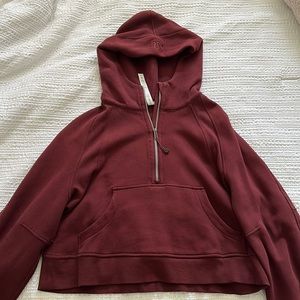 Lululemon scuba half zip size M/L in red merlot